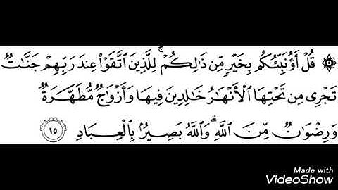 آل عمران 15-20 للقارئ محمد فاضل
