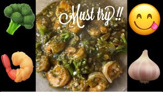 Garlic shrimp and broccoli