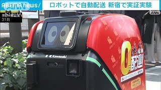 ロボットの自動配送 東京・西新宿で実証実験(2023年1月31日) - YouTube