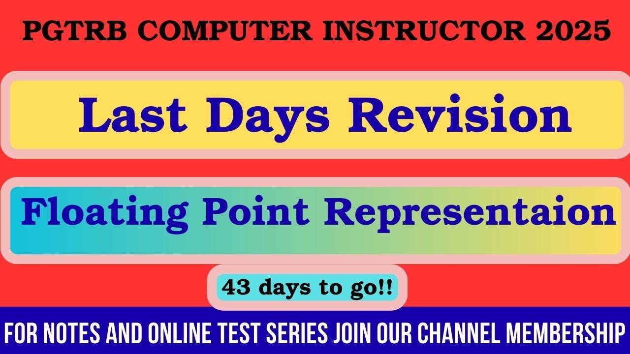 Floating Point Representation #pgtrb2025 #trb #studymaterial - YouTube