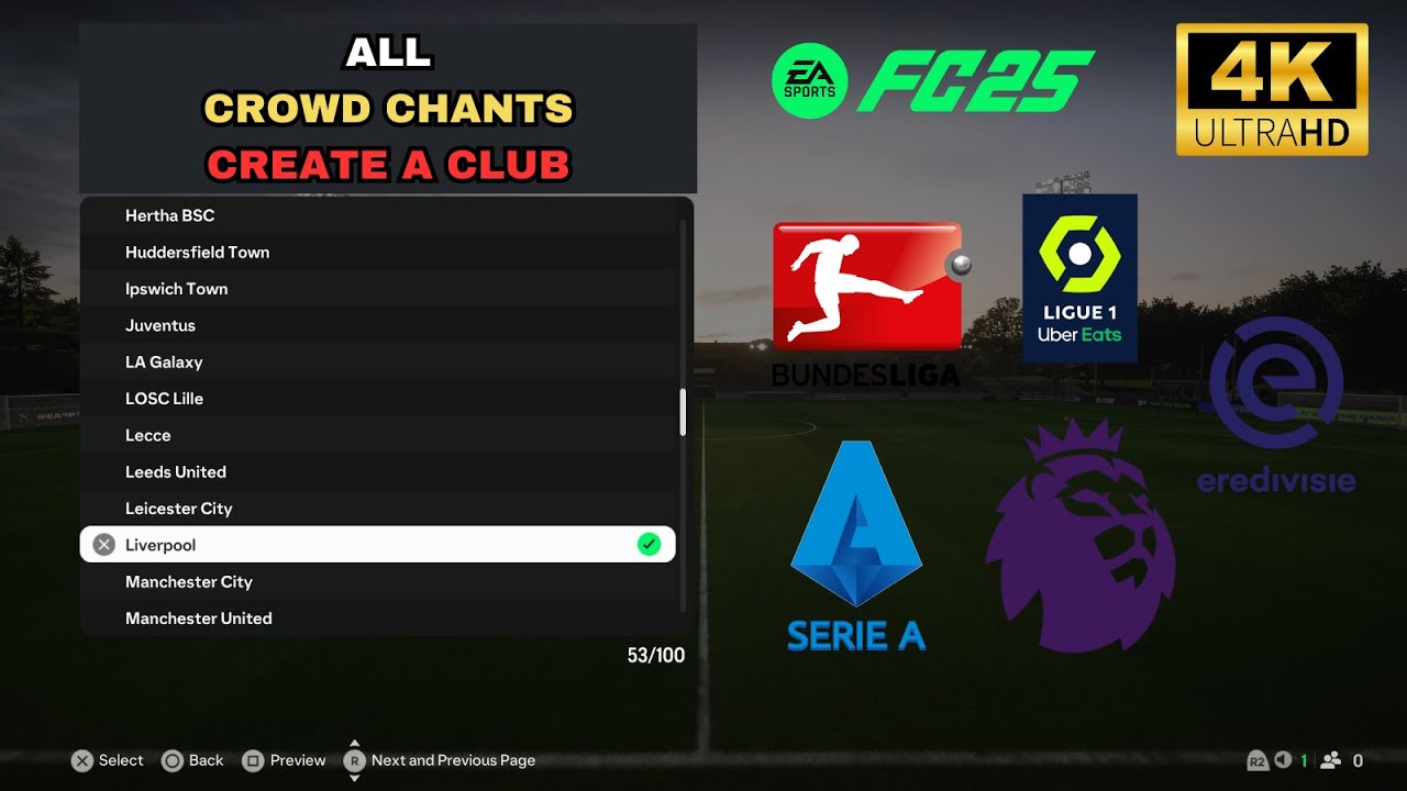 EA SPORTS FC 25 │ALL CROWD CHANTS for Create a Club in CAREER MODE ⚽│EA SPORTS FC 25 FAN CHANTS