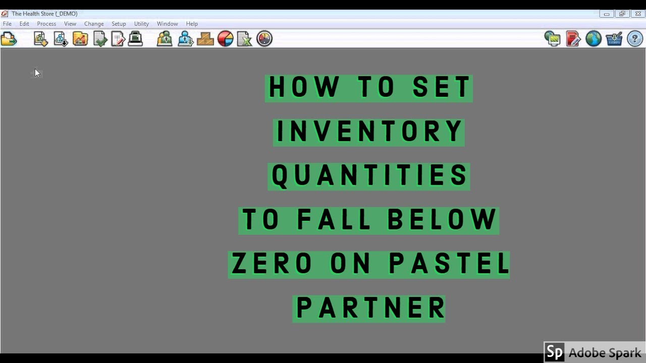 How To Setup Allow Inventory Quantities To Fall Below Zero On Pastel Accounting Youtube