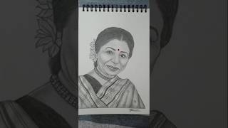 Tribute to Legendary Asha Bhosle Ji 🙏🏻#art #drawing #ashabhosle #song #trending #viral #shorts