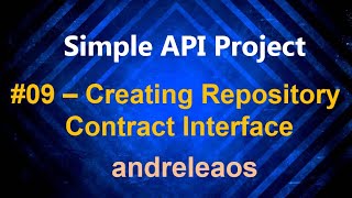 Simple API Project - #09 - Creating Repository Contract Interface