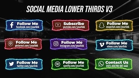 Neon Social Lower Thirds V3 After Effects Templates