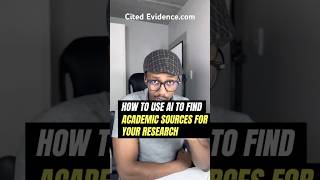 Here’s how to find academic sources for your research using #citedevidence Al tools #research