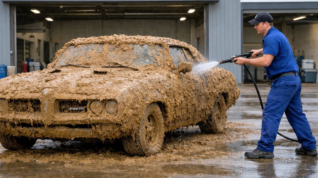 This Classic Pontiac Was Buried in Mud — A Shocking Car Wash Transformation