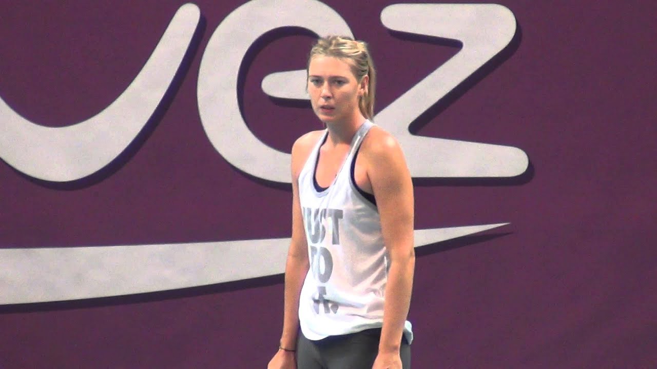 Maria Sharapova practice session - Open GDF Paris 2014 HD