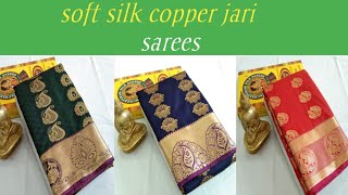 soft silk copper jari sarees collection in wholesale price  // order for 9626850051//pep bazaar screenshot 2