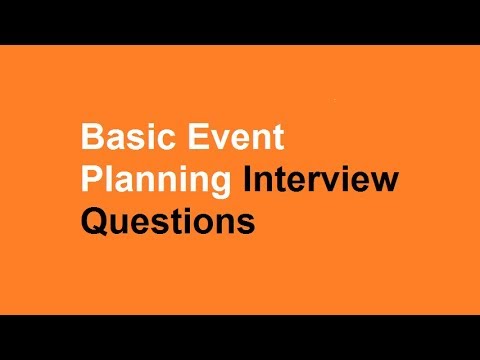 event planning interview questions