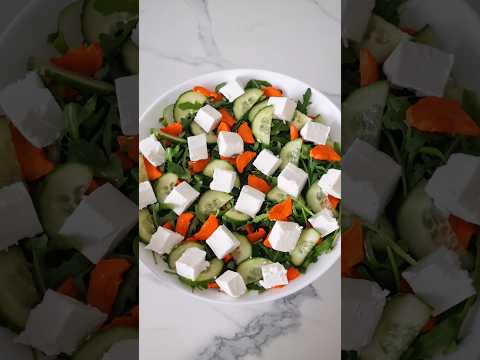 Яркий,лёгкий,вкусный салат с сыром фета. #рецепты #быстрыерецепты #рецепт #простойрецепт #салат #пп