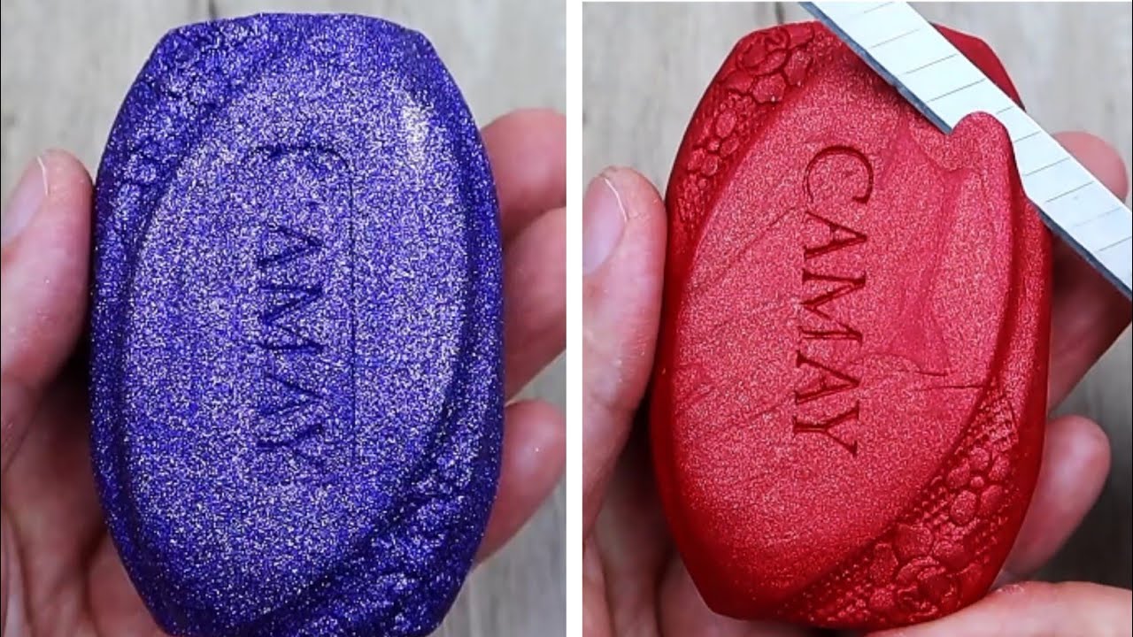 Satisfying CAMAY Soap Cutting ASMR 🧼🔪 Sparkly Crunch & Relaxing Sounds 😍