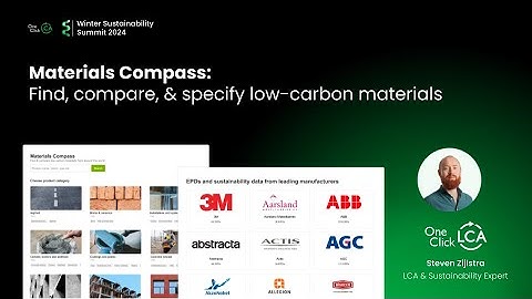 Find, compare, & specify low-carbon materials with Materials Compass | One Click LCA tutorial