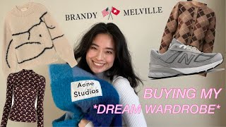 buying my *DREAM WARDROBE* for 2021💸| paloma wool, brandy melville, acne studios, new balance 990v5