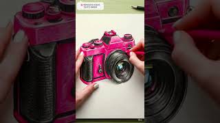 📸 Realistic Camera & 🎧headphone Sketch to Color Transformation 🎨 |#aiart #drawing #shorts