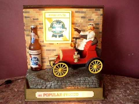vintage pabst blue ribbon lighted sign gentleman pabst lighted sign