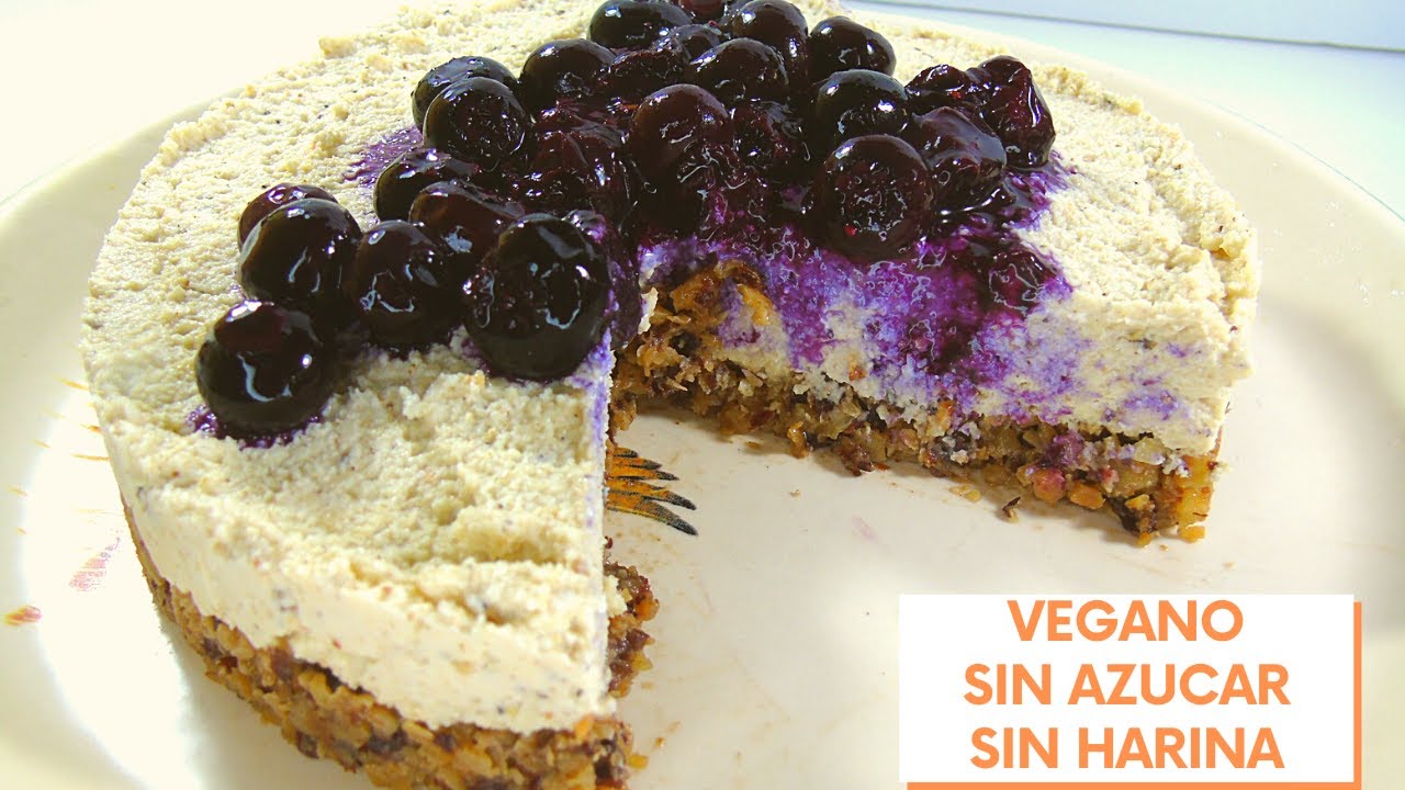 CHEESECAKE sin HARINA, sin AZÚCAR, VEGANO, sin HORNO