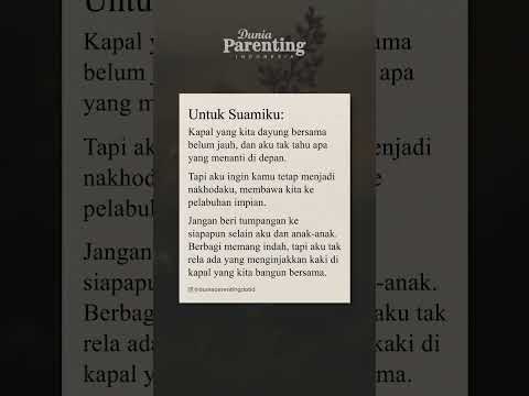 Untuk suamiku kapal yang kita dayung bersama belum jauh, dan aku tak tahu apa yang menanti di depan.