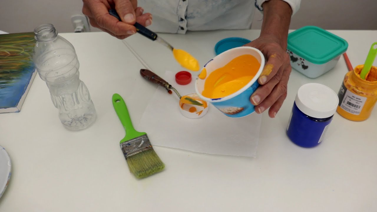 Como diluir a tinta acrílica - Curso de Pintura em Tela
