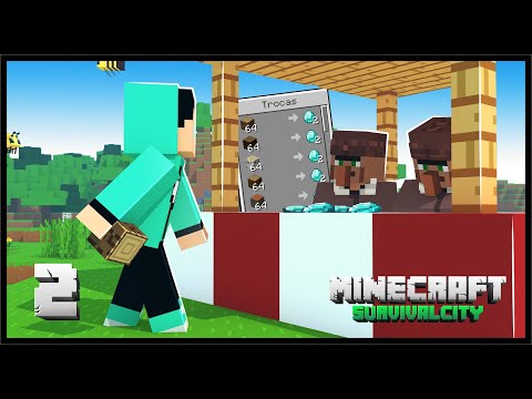 Minecraft: SurvivalCity #3 - CASA MODERNA NA MONTANHA! 