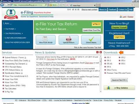 Process of E filing return of Income Tax - YouTube