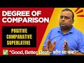 "Degree of Comparison: Positive to Comparative & Superlative Easily "✅