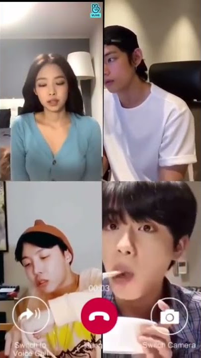 when Lisa Interrupted Jennie, Taehyung,Jin, J-Hope 's group Video call🤣🤣🤣