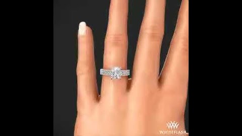Princess Channel Set Diamond Engagement Ring on Hand