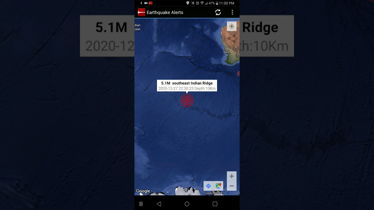 Southeast Indian Ridge Earthquakes 12-27-20