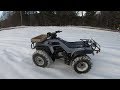 Honda fourtrax 350 4x4 in the snow : Just send it!