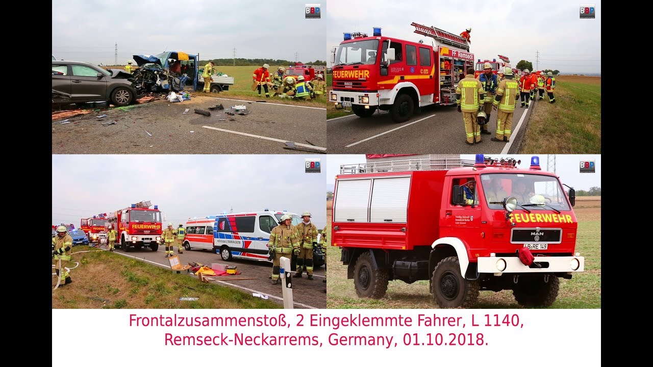 Head-On Collision / VU-Schwer, L 1140 Remseck-Neckarrems, Germany, 01.10.2018.