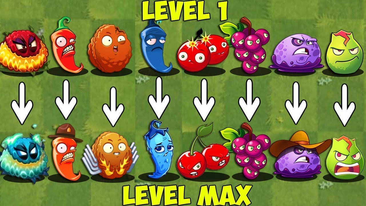 PvZ 2 Discovery All BOMB Plants LEVEL 1 vs MAX Which Plant 's