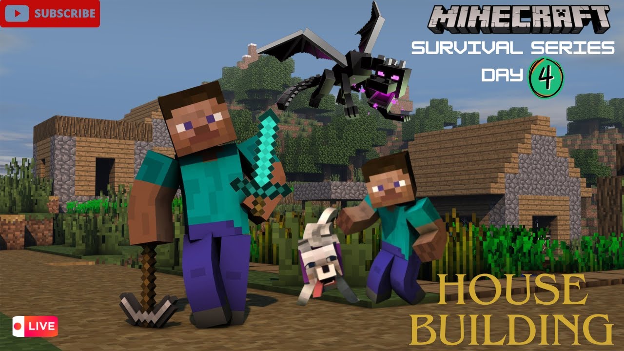 House building in Minecraft Survival Series Day 4 | Minecraft : Java ...