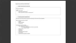 Documenting your searches and sources