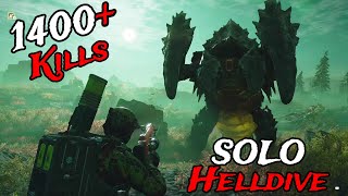Helldivers 2  1400+ Kills With Best Solo Build (Helldive Difficulty)