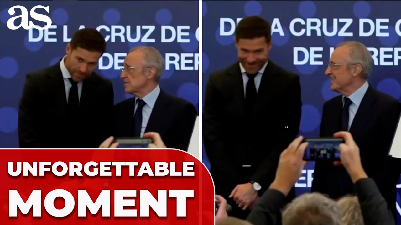 XABI ALONSO'S priceless reaction when FLORENTINO whispers at KROOS ceremony