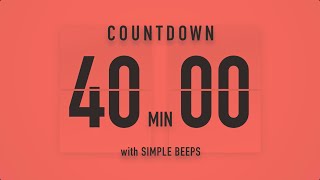 40 Minute Countdown Timer β³ Flip Clock with Chime Alerts π§‘π
