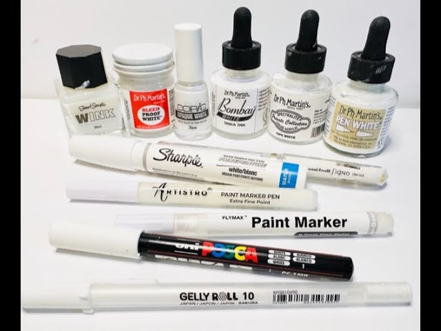 Choosing the Best White Pen for Watercolour Doodles! Testing Acrylic  Markers, Gel Pens and Paint 