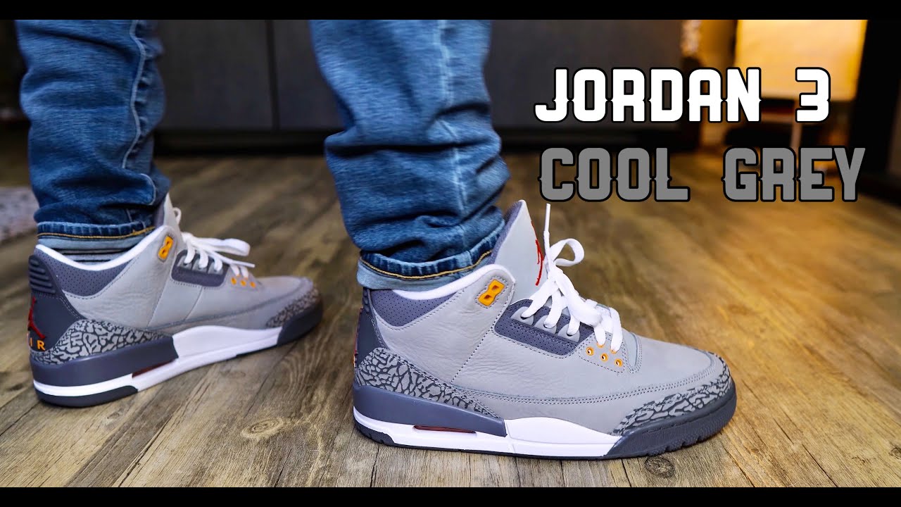 jordan 3 cool grey on feet