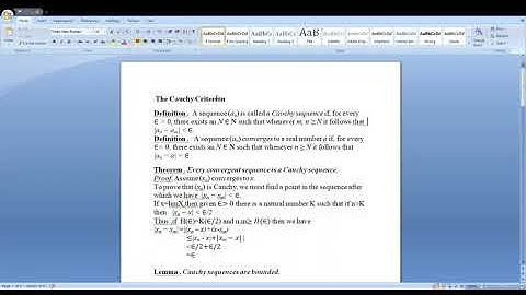 Cauchy Criterion Theorem