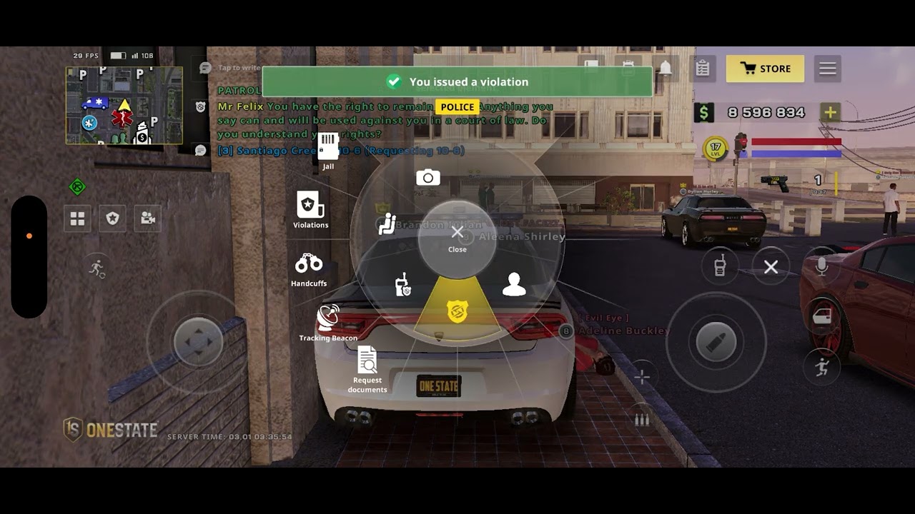 One State Mobile RP, Female Suspect Disobeying PD Officer. 01/03/26