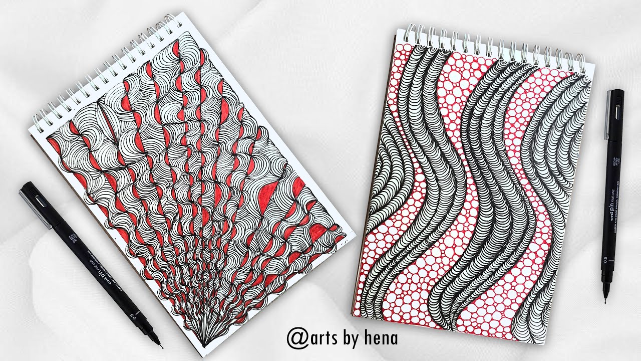 2 Zentangle Patterns || How To Draw Zentangle Patterns For Beginner