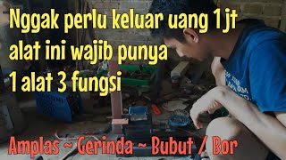 modifikasi pompa air menjadi amplas selendang Gerinda dan Bubut atau Bor