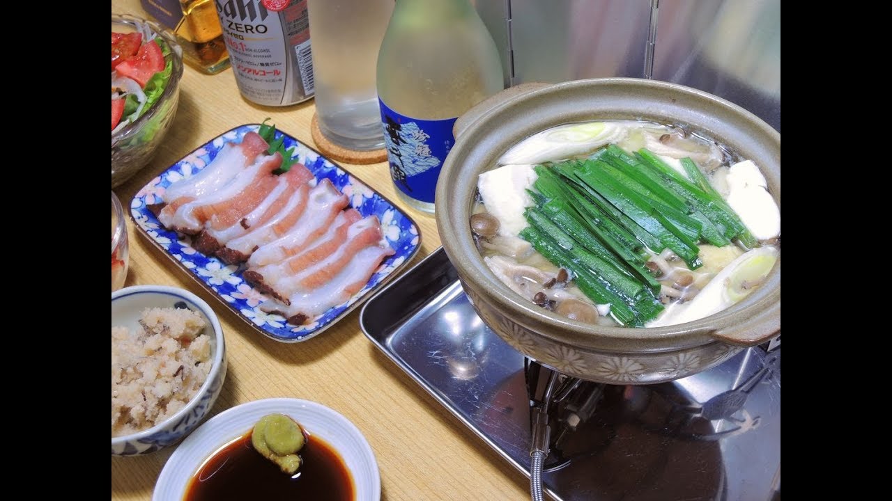 宅飲み動画 ホッケのつみれ鍋 タコのお刺身 昨日の晩酌 Youtube