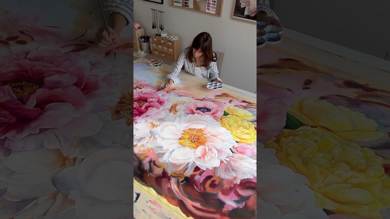 My huge watercolor painting 🥰 «The Dream of Love» 