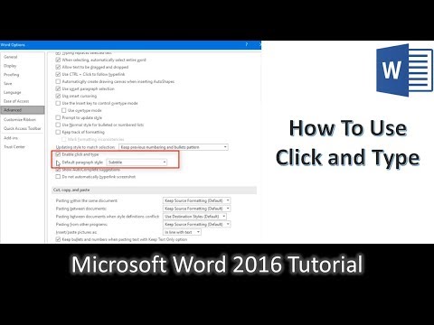 วีดีโอ: ฉันจะใช้การคลิกและพิมพ์ใน Word 2016 ได้อย่างไร