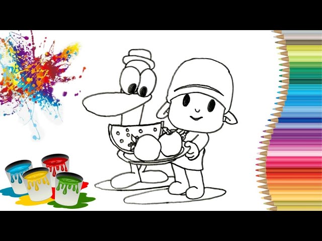 POCOYO Colorir para crianças Pinturas de desenhos divertidos colorindo  Pocoyó rainbow tv kids 