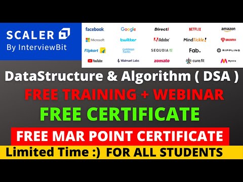 Data Structure & Algorithm Free Certificate || Scaler Academy Free Training Certificate || DSA