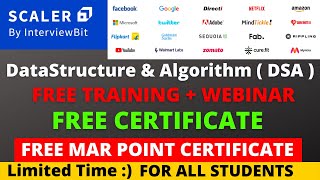 Data Structure & Algorithm Free Certificate || Scaler Academy Free Training Certificate || DSA