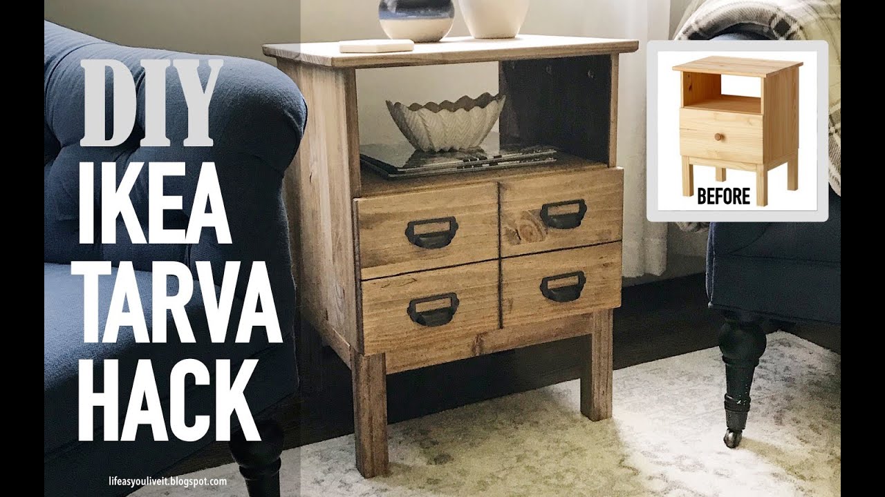 Diy Ikea Tarva Hack Faux Apothecary Cabinet Youtube